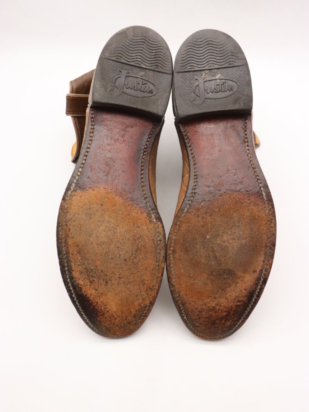 Vintage Justin Elephant Print Boots Men's Size 9 D Brown Leather Roper Boots USA - Picture 7 of 8
